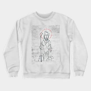 Jesus Christ Good Shepherd ink illustration Crewneck Sweatshirt